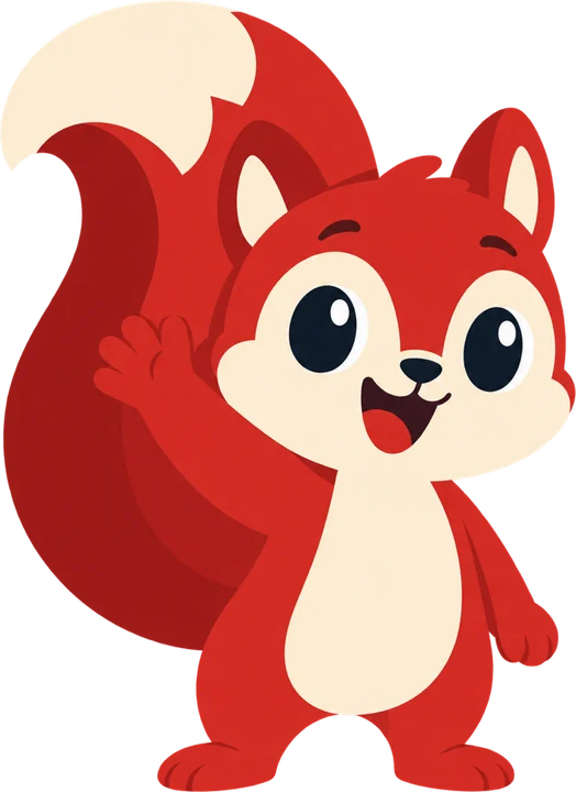 Pip, the extension's squirrel, waving